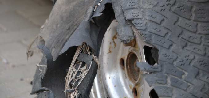 damaged tyre tyre damage