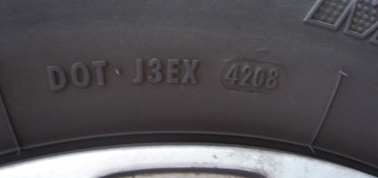 The tyre date code is at the end of the DOT number