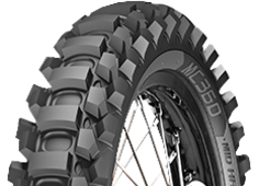 Close-up of the tread Metzeler MC360 100/90-19 57 M Rear TT NHS R, Mid Soft