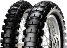 Close-up of the tread Pirelli Scorpion Rally 90/90-21 54 R Front TL M+S, Wide knobs