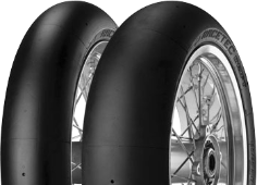 Close-up of the tread Metzeler Racetec SM 125/75 R420 K Front TL NHS K1 Soft