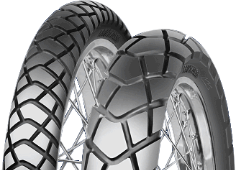 Close-up of the tread Mitas E-08 130/80-18 72 T Rear TL M/C M+S