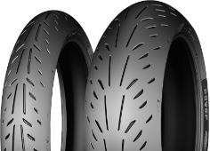 Close-up of the tread Michelin Power Supersport 120/80 R16 Rear TL